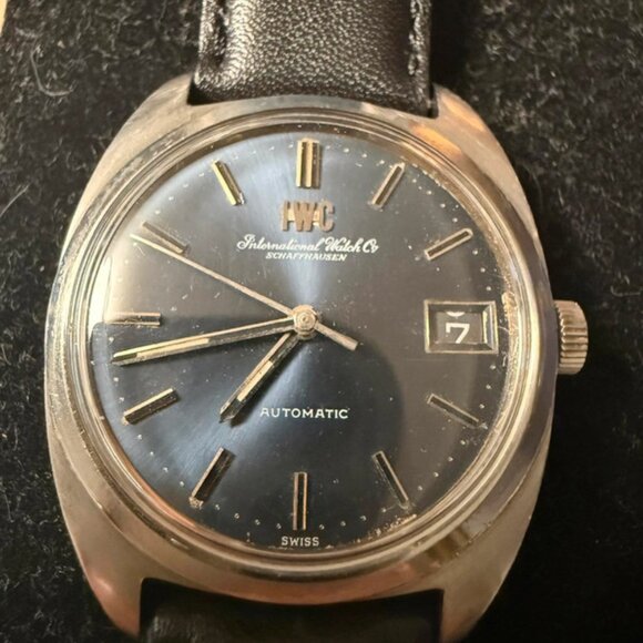Iwc automatic vintage watch - swiss dial with leather strap